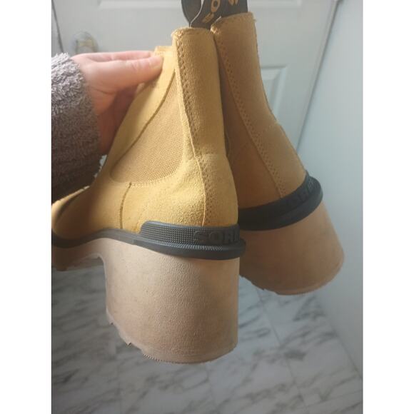 Sorel Hi-Line Heel Chelsea Boot Umber/ceramic color Women Size 10 Chunky Winter - Picture 6 of 9